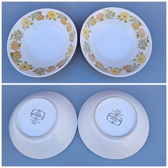 4 Vtg Bowls Noritake Progression China SunnySide 9003 Floral Pattern Soup Cereal - Picture 5 of 6
